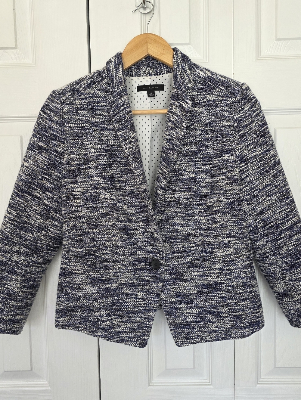 Ann Taylor | Blue Marled Tweed Blazer Jacket Sz 6